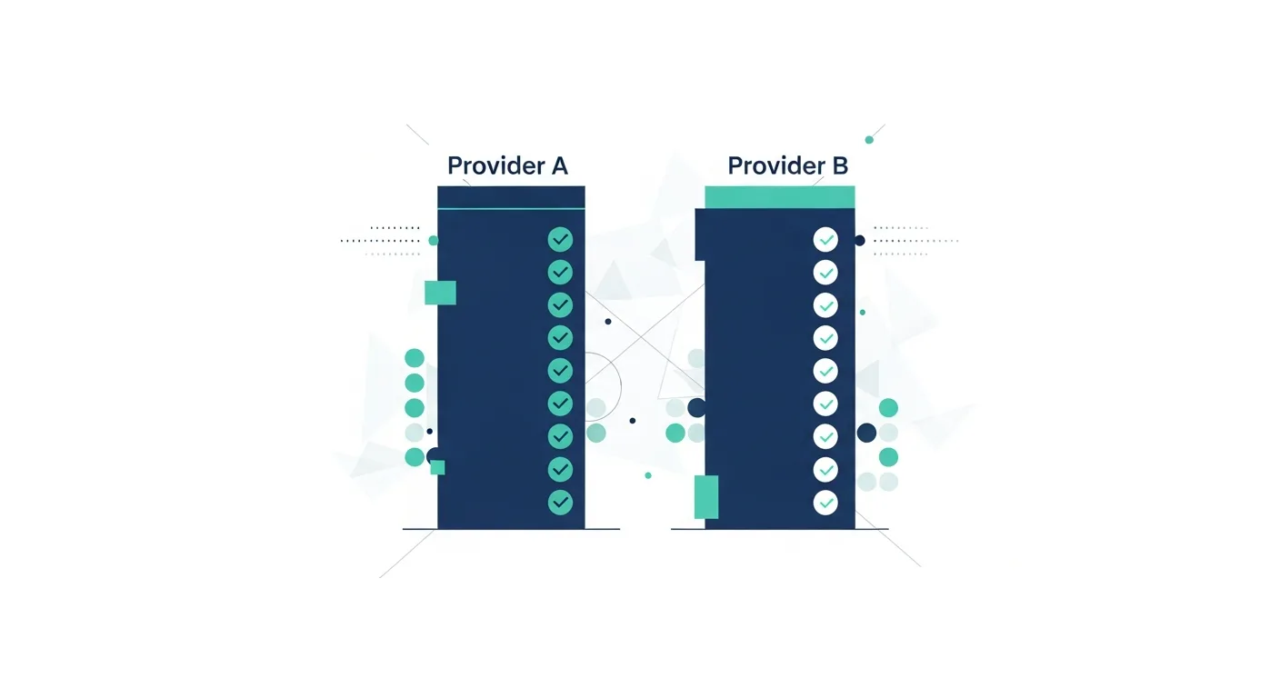 Illustration showing two MSP providers appearing identical to a buyer despite having different quality levels